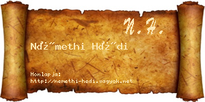 Némethi Hédi névjegykártya